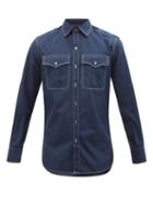 Sbline - Safari Flap-pocket Cotton-poplin Shirt - Mens - Navy