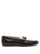 Matchesfashion.com Tod's - Square-toe Leather Loafers - Womens - Black White