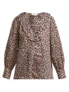 Matchesfashion.com Sea - Lottie Ruffled Leopard Print Blouse - Womens - Leopard