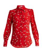 Miu Miu Cherry-print Silk Shirt
