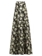 Matchesfashion.com Rochas - Piastra Radsmir Vanilla Flower Brocade Gown - Womens - Black Gold