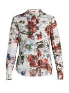 Erdem Sloane Floral-print Cotton-blend Seersucker Shirt
