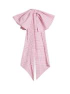 Matchesfashion.com Dovima Paris - Romy Bow Embellished Gingham Cotton Belt - Womens - Pink White