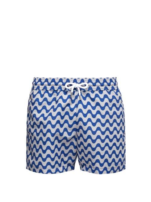 Matchesfashion.com Frescobol Carioca - Sports Copacabana Print Swim Shorts - Mens - Navy