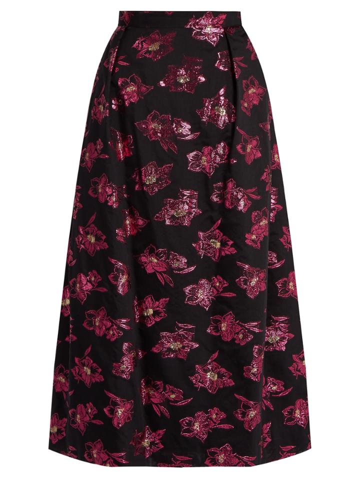 The Vampire's Wife Bell Floral Fil-coup Midi Skirt
