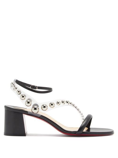 Matchesfashion.com Christian Louboutin - Corinne 55 Pvc-strap Leather Sandals - Womens - Black