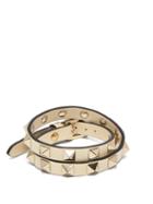 Matchesfashion.com Valentino - Rockstud Wraparound Leather Bracelet - Womens - Ivory