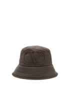 Matchesfashion.com Valentino Garavani - V-logo Shearling-lined Bucket Hat - Mens - Khaki