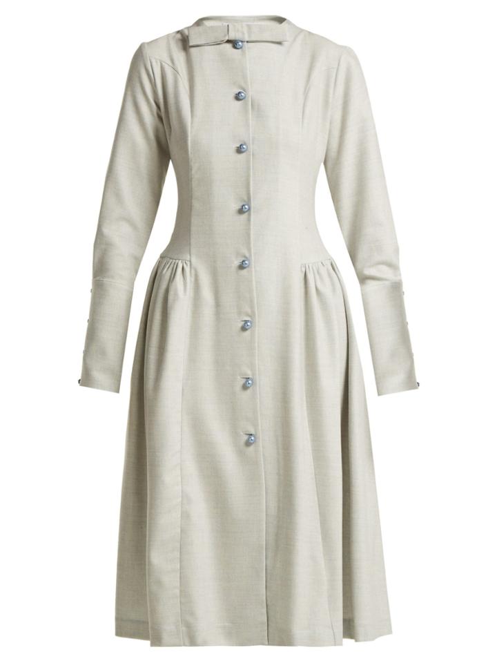 Luisa Beccaria Wool-blend Midi Dress