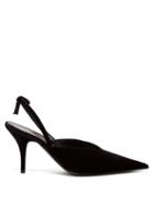 Matchesfashion.com Balenciaga - Knife Velvet Slingback Pumps - Womens - Black