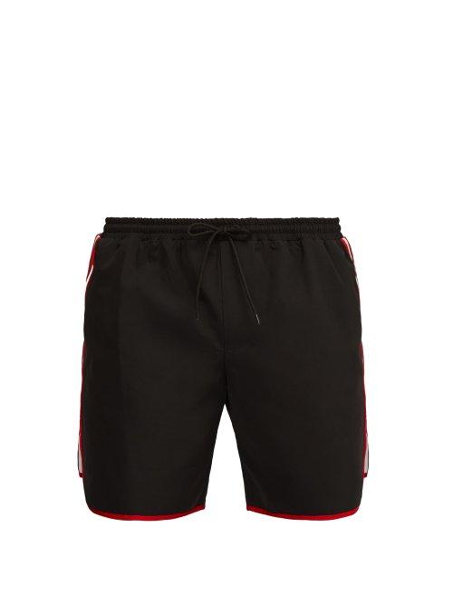 Matchesfashion.com Gucci - Tape Logo Swim Shorts - Mens - Black Multi