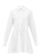 Matchesfashion.com Jw Anderson - Godet Hem Cotton Long-sleeved Shirt - Womens - White