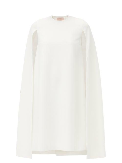 Roksanda - Twiggy Lace-trimmed Crepe Cape Mini Dress - Womens - Ivory