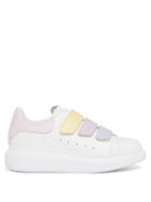 Alexander Mcqueen - Oversized Raised-sole Velcro Leather Trainers - Womens - White Multi