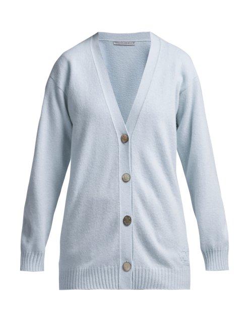 Matchesfashion.com Queene And Belle - Mclaren Wool Cardigan - Womens - Light Blue