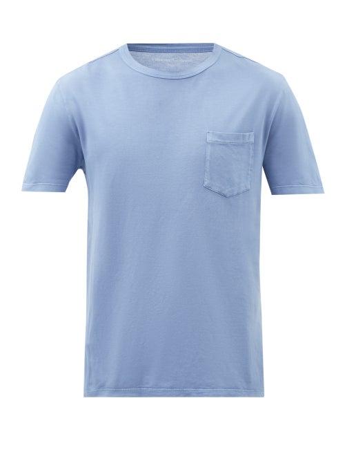 Officine Gnrale - Chest-pocket Lyocell-blend Jersey T-shirt - Mens - Blue