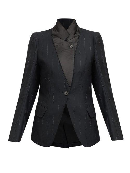 Matchesfashion.com Ann Demeulemeester - Button-lapel Single-breasted Striped Blazer - Womens - Black Stripe
