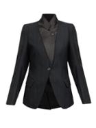 Matchesfashion.com Ann Demeulemeester - Button-lapel Single-breasted Striped Blazer - Womens - Black Stripe