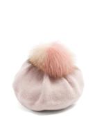 Miu Miu Fur-pompom Wool And Cashmere-blend Beret