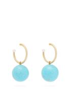 Matchesfashion.com Irene Neuwirth - Turquoise & 18kt Gold Hoop Earrings - Womens - Blue