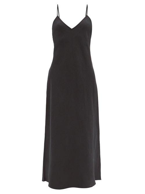 Mara Hoffman - Zoya Hemp-cambric Slip Dress - Womens - Black