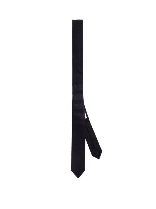 Matchesfashion.com Thom Browne - Four Bar-jacquard Wool-blend Tie - Mens - Navy