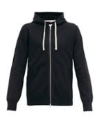 Matchesfashion.com Reigning Champ - Cotton-jersey Zip-through Hooded Sweatshirt - Mens - Black