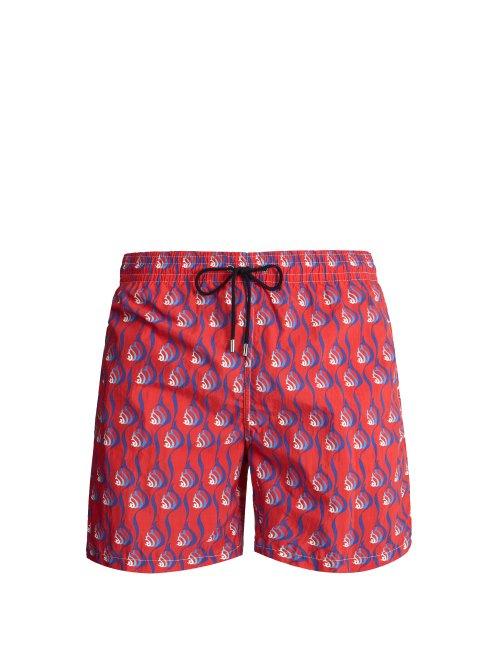 Matchesfashion.com Le Sirenuse, Positano - Snail Print Swim Shorts - Mens - Red