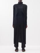 Pleats Please Issey Miyake - Technical-pleated Coat - Womens - Black