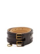 Matchesfashion.com Alexander Mcqueen - Ring-embellished Leather Belt - Womens - Black Gold