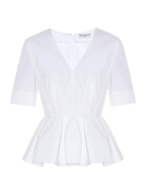 Balenciaga V-neck Peplum-hem Top