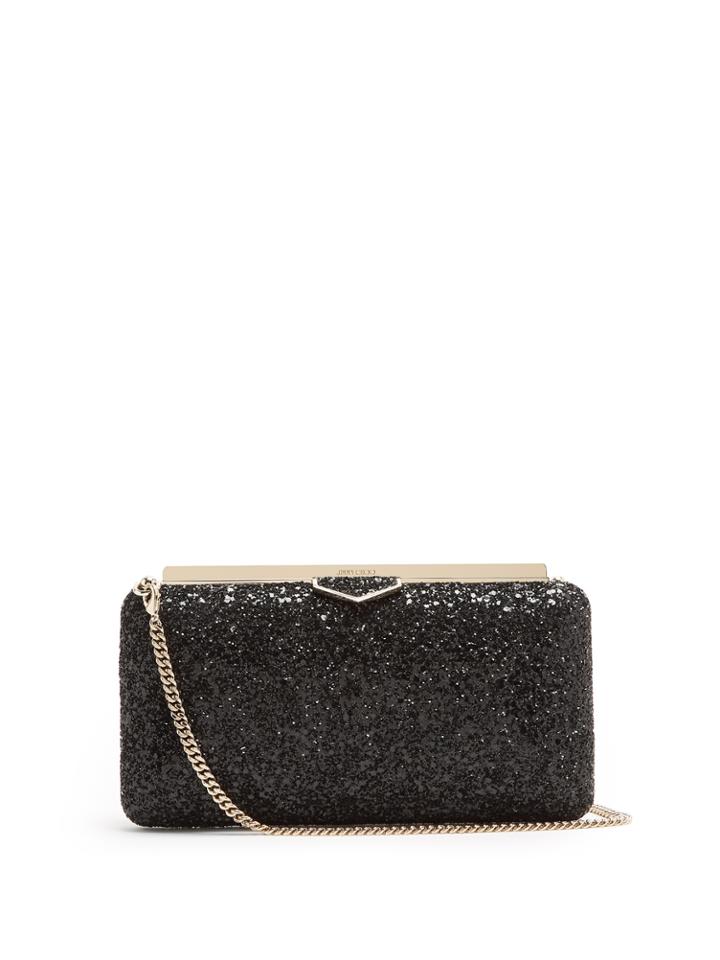 Jimmy Choo Ellipse Glitter Clutch Bag