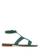 Matchesfashion.com Carrie Forbes - Hind Raffia T Bar Sandals - Womens - Green