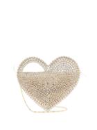 Matchesfashion.com Rosantica - Regina Crystal-embellished Heart Clutch Bag - Womens - Gold