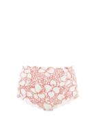 Matchesfashion.com Marysia - Santa Monica Scallop-edged Bikini Briefs - Womens - Red Print