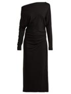 Matchesfashion.com Vivienne Westwood Anglomania - Thigh Boat Neck Ruched Midi Dress - Womens - Black
