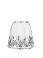 Matchesfashion.com Erdem - Howard Wild Fern-print Voile Shorts - Womens - White Multi