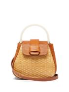 Matchesfashion.com Nico Giani - Myria Mini Straw And Lizard-embossed Leather Bag - Womens - Tan Multi