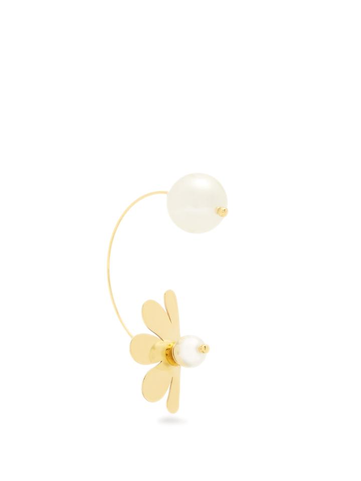Simone Rocha Flower Gold-plated Hoop Single Earring