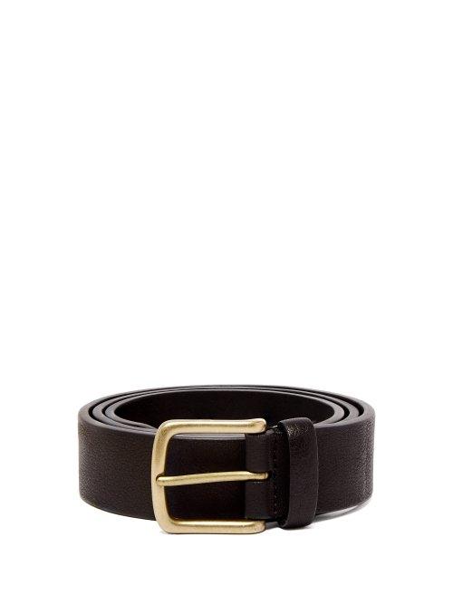 Matchesfashion.com Anderson's - Pebbled Leather Belt - Mens - Black