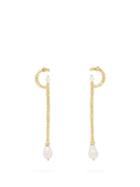 Attico Baroque Pearl And 22kt Gold-plated Drop Earrings