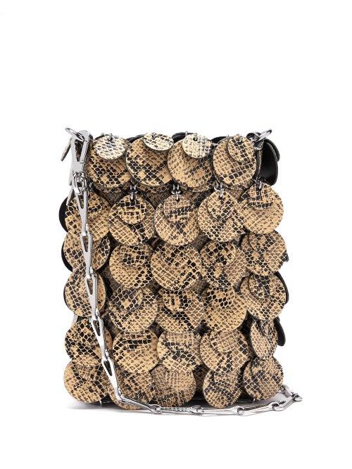 Ladies Bags Paco Rabanne - Sphere Mini 1969 Leather Shoulder Bag - Womens - Python