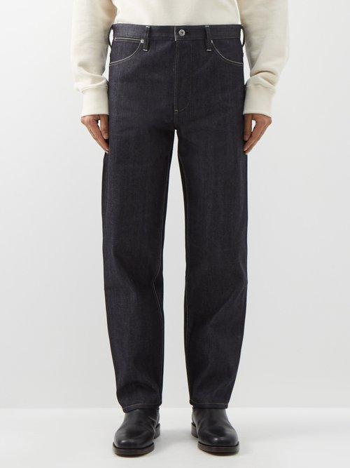 Jil Sander - Logo-patch Straight-leg Jeans - Mens - Dark Blue