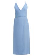Matchesfashion.com Raey - Fitted Silk Wrap Dress - Womens - Blue