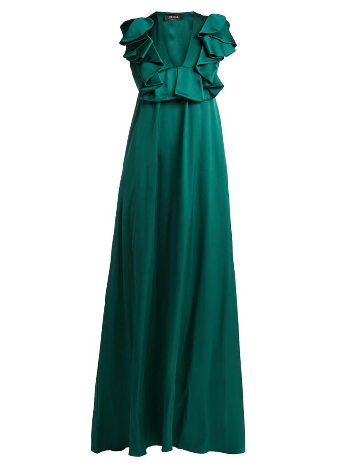 Rochas Ruffled Duchess Silk-satin Gown