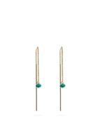 Matchesfashion.com Isabel Marant - Polly Crystal-embellished Chain-drop Earrings - Womens - Green