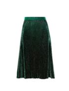 Christopher Kane Metallic Pleated Midi Skirt