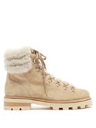 Jimmy Choo - Eshe Shearling-lined Suede Ankle Boots - Womens - Beige