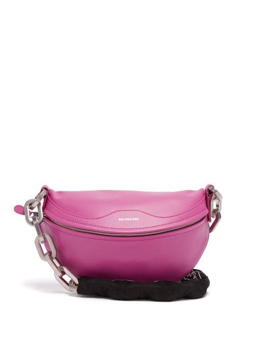 Matchesfashion.com Balenciaga - Souvenirs Bike Chain Leather Belt Bag - Womens - Pink Multi
