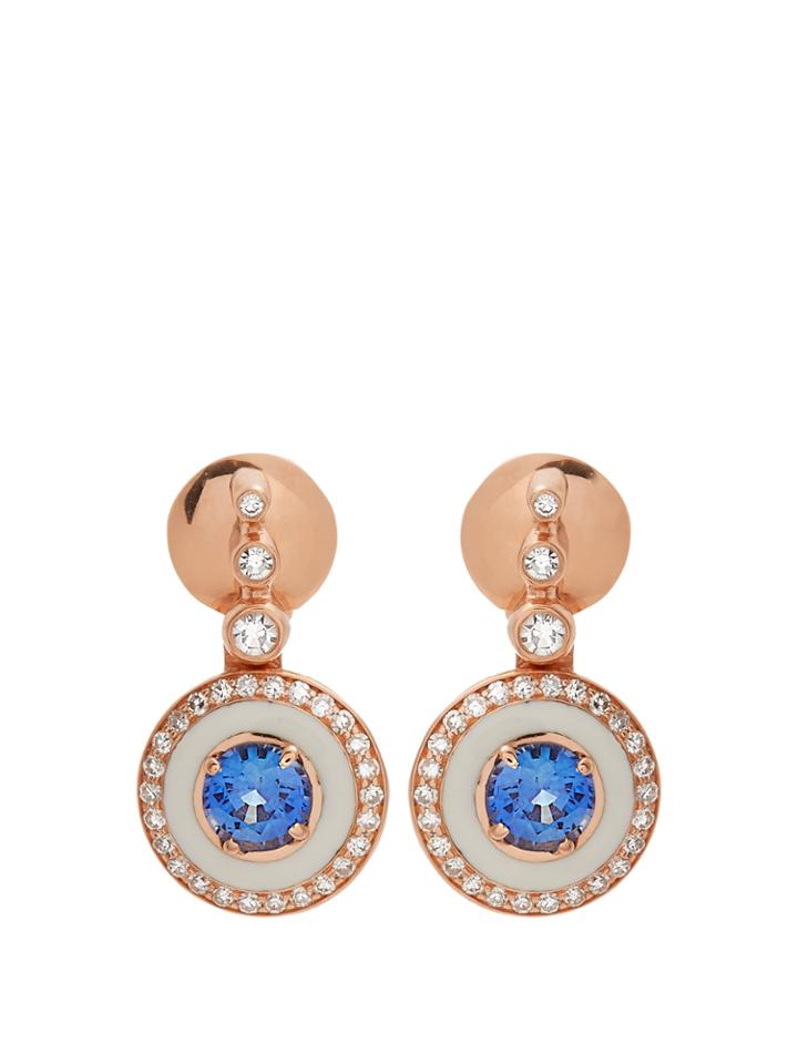 Selim Mouzannar Diamond, Sapphire & Pink-gold Mina Earrings